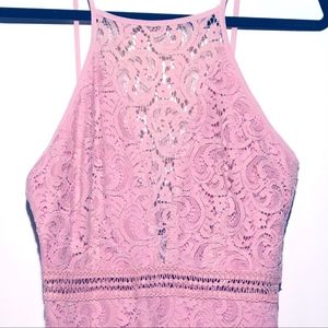 Pink Lace Bodycon Dress
